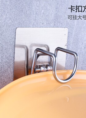 洗脸盆收纳架卫生间置物强力吸盘放盆子壁挂钩浴盆粘钩挂架挂盆架