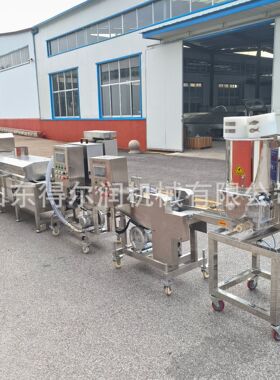 小型油炸流水线上浆裹粉食品油炸机四氟不粘网带定形过滤残渣