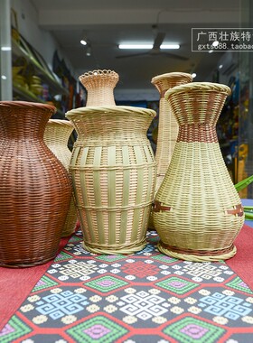 广西特色民间工艺品 手工编织竹篮花瓶 家居客厅饰品桌面插花花篮