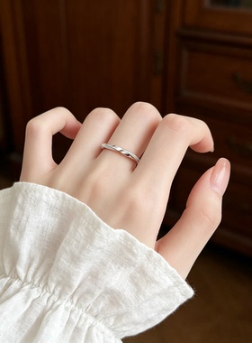 足银s999莫比乌斯情侣素圈戒指