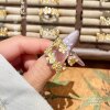 Pure silver 9999 gold peach blossom open ring for girlfriend