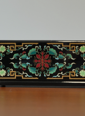 永隆号平遥推光漆器缠枝莲纸巾盒（磁吸）收藏品非遗产品20cm