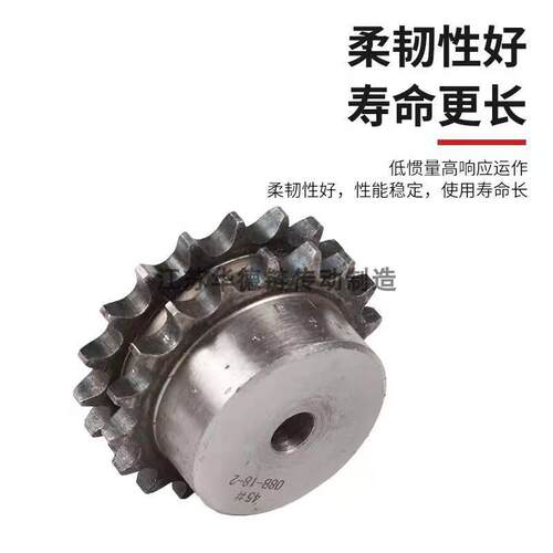 4分08B双排链轮11齿12齿13齿15齿16齿18齿20齿30齿45钢工业链条轮 - 图0