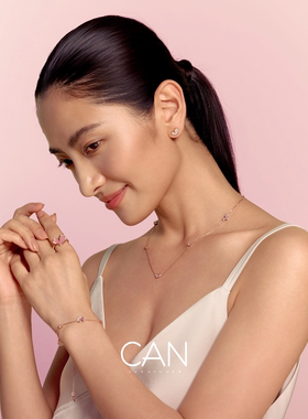 CAN璨柔心映彩明星同款银耳钉女