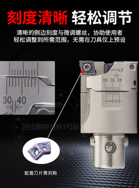 可调式双刃粗镗头TCT锯齿款平衡款固定BT40镗刀头加工中心镗孔刀