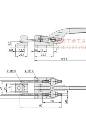 厂家同款型肘夹QC-40341/40323/431-SS不锈钢门闩式快速夹钳夹具