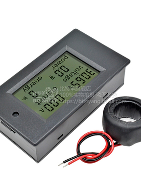 AC交流110V220V 20A100A电流电压表头LCD数字数显多功能电源检测