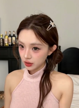 亮银五角星BB夹发夹甜美Y2K