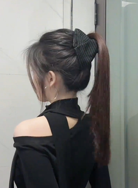 法式布艺波点三角贝壳鲨鱼夹
