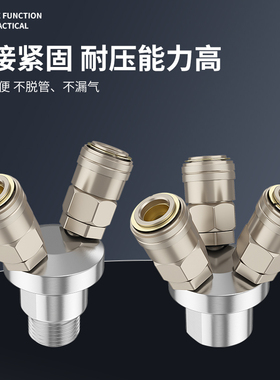 气管快速接头气泵空压机气动软管工具公母头快插C式气路配件大全