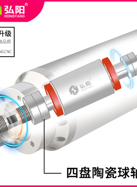 雕刻机弘阳主轴电机恒转矩金属模具刻字机ER16高速水冷精雕电主轴