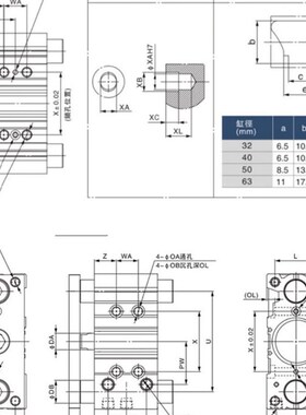 TWSNS薄型带导杆气缸MGPM-Z缸径50/63行程10/50/100/150/200