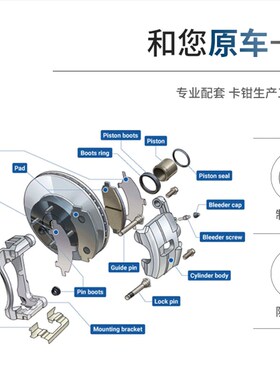 众泰SR7 大迈X5 Z300 Z500  前分泵修理包 刹车卡钳杆销异响维修