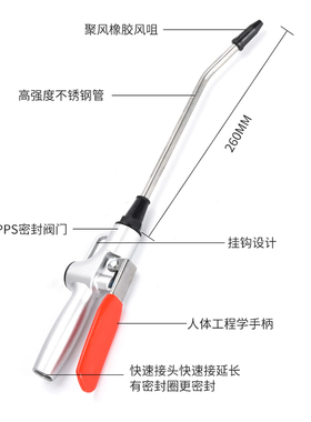 铝/锌合金金属高压吹尘枪吹风枪吹气枪明铁989/DG-10山耐斯除尘枪