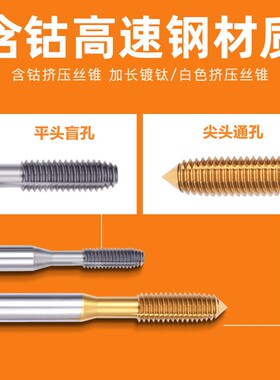 日本进口YAMAWA机用加长挤压丝锥镀钛M3 M12长杆无屑丝攻100/150L