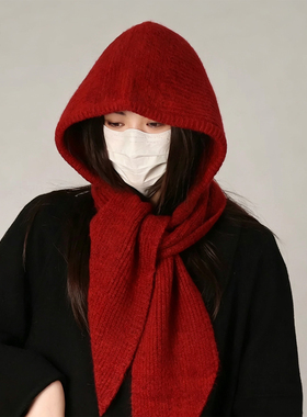 Setto四季小帆船巴拉克拉法帽女保暖护耳针织帽围巾一体毛线帽