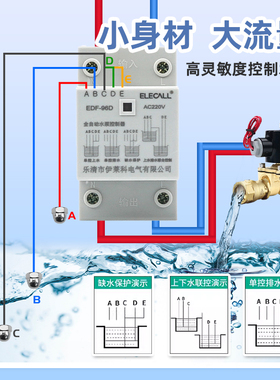 伊莱科水位控制器电磁阀门全自动上水自动感应液位水池水塔水箱