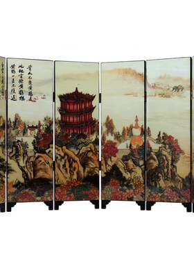 湖北武汉特产特色工艺品礼品外事礼品黄鹤楼漆器4折6折屏风小礼品