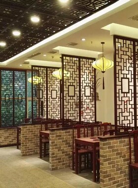 东阳木雕仿古门窗中式实木花格花窗吊顶木格栅背景墙玄关隔断屏风