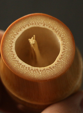 高密度带节老玉竹纯手工精工镜面打磨保留竹节茶道盖置把件茶具竹