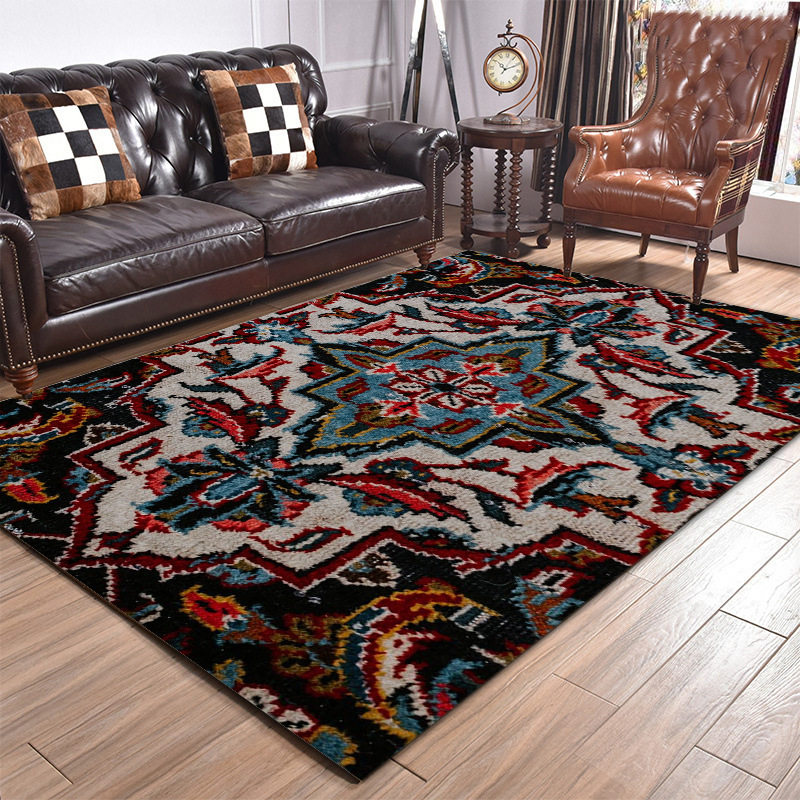Retro European 3D printed carpet living room coffee table carpet starry sky bedroom bay window full floor mat rectangular