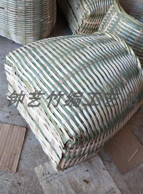 手工竹编鱼篓采摘茶叶篓大竹篮泥鳅竹编水果筐舞蹈道具竹编茶叶筐
