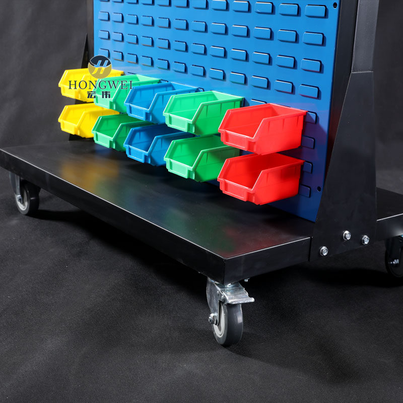 Double-sided mobile material rack tool organizer hole plate square hole hanging plate hook hardware tool cart display rack