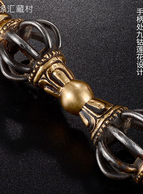 佛缘汇金刚撅密宗供具尼泊尔手工做旧上铜下铁五股金刚杵马头金刚