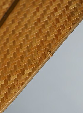 竹编清漆扇子手工竹制团扇宋代青篦扇汉服饰品纳凉舞蹈道具扇茶道