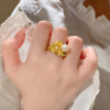 De Share Lilac Jewelry Gold Ring Women's Pure Gold 999 Ring Inlaid Ring Rainfall Wilderness Original