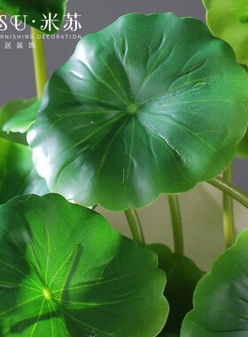 仿真花铜钱草假花家居花瓶装饰品客厅餐厅插花绿植小荷叶花束摆件