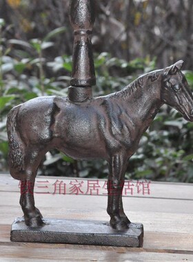 出口铸铁马铁艺装饰物安全防风防碰活动门挡门楔子门顶门阻门塞