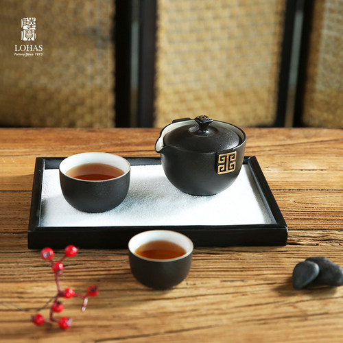 【台湾陆宝】茶具家用中式泡茶一壶两杯快客杯便携式旅行茶具洄澜 - 图1