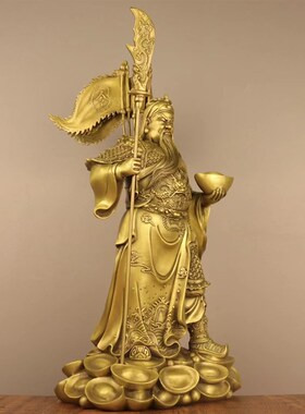 铜关公摆件客厅武财神供奉神像关羽供桌香案台关二爷商铺招财大号
