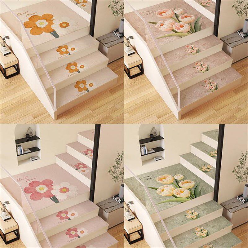 Autumn and winter leather stair step mat indoor solid wood loft step mat thickened anti-fall mat wash-free carpet