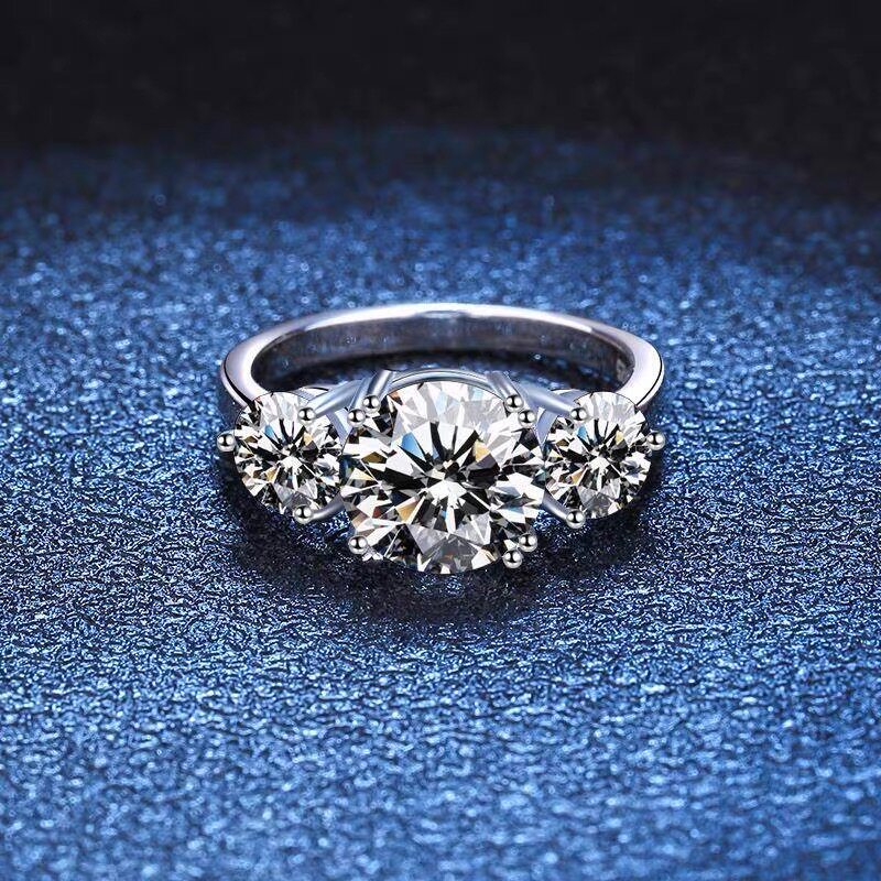 Moissanite 925 silver plated 18K gold ring customization