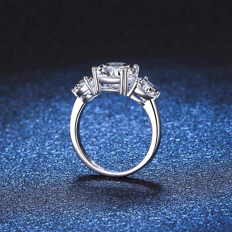 Moissanite 925 silver plated 18K gold ring customization