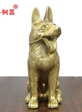宇卓铜器 纯铜狗生肖狗黄铜狗家居装饰品工艺品摆件