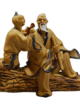 中国风人物微小型陶瓷摆件古代人物下棋华佗陆羽抚琴盆景配件装饰