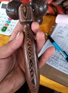 鸡翅木全身滚动按器双轮滚轮式按器木制滚轮按棒厂家