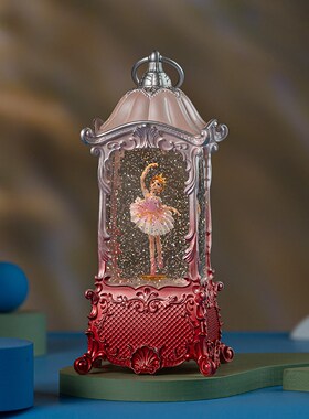 高级感精致宫廷风芭蕾舞旋转音乐盒飘雪水晶球女孩生日礼物八音盒