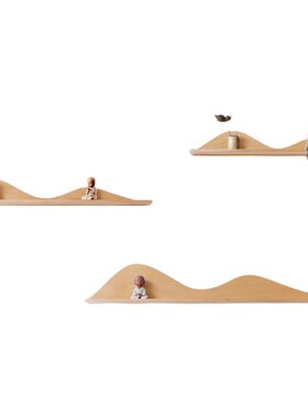 墙上置物架免打孔实木一字板木板背景装饰架子层板墙壁挂墙面隔板