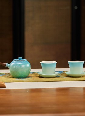 朱炳仁铜上春山茶礼套装精致泡茶小铜壶功夫茶具高级感创意送礼
