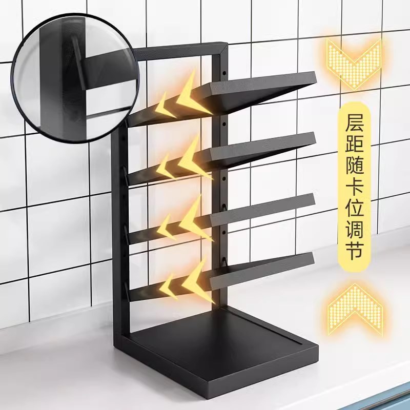 Stainless steel pot rack kitchen storage rack layered multi-functional pot storage shelf integrated cabinet under-cabinet sink sink