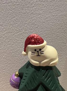 满大一棵圣诞树三只小猫松树糖果桌面公仔圣诞节装饰小摆件礼物