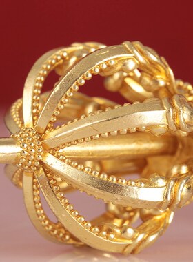 藏式五股九股金刚杵手把件尼泊尔饰品黄铜鎏金解压把玩 家居摆件