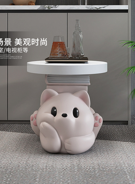 可爱猫咪落地摆件客厅电视柜旁茶几家居装饰品床头柜托盘乔迁礼品