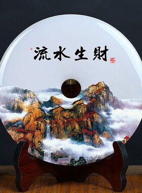 送领导客户年会礼品平安扣玉石摆件招财生意兴隆办公室客厅装饰品