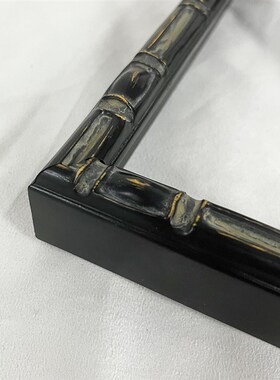 金泰凡国风黑色竹节火热款式复古做旧实木画框相框油画框可定制