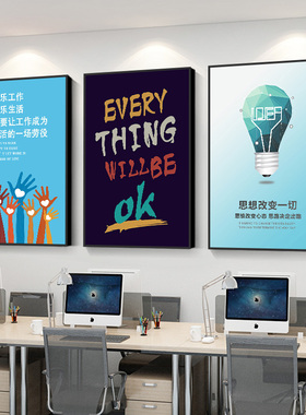 企业文化墙挂画办公室创意励志装饰画互联网公司会议室墙壁画定制
